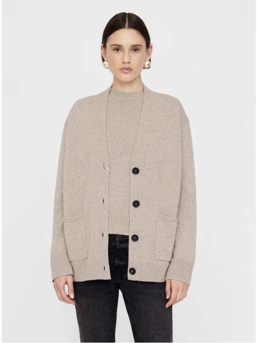 Anine Bing Jackson Cardigan Brown Large $650